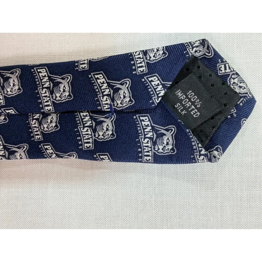 College Classics Penn State Nittany‎ Lions Navy Blue Silk Logo Necktie PSU Mens